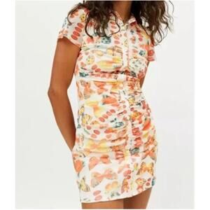 Urban Outfitters Y2K Style‎ Mesh Mini Dress Ruched Butterfly Lady Bugs NWT XS